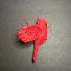 Decorative Red Resin Flying Northern Cardinal Bird Chrismas Tree Ornament 4"